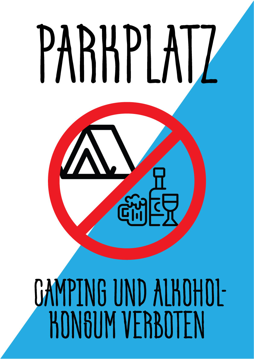 Parkplatz-Camping-Verboten